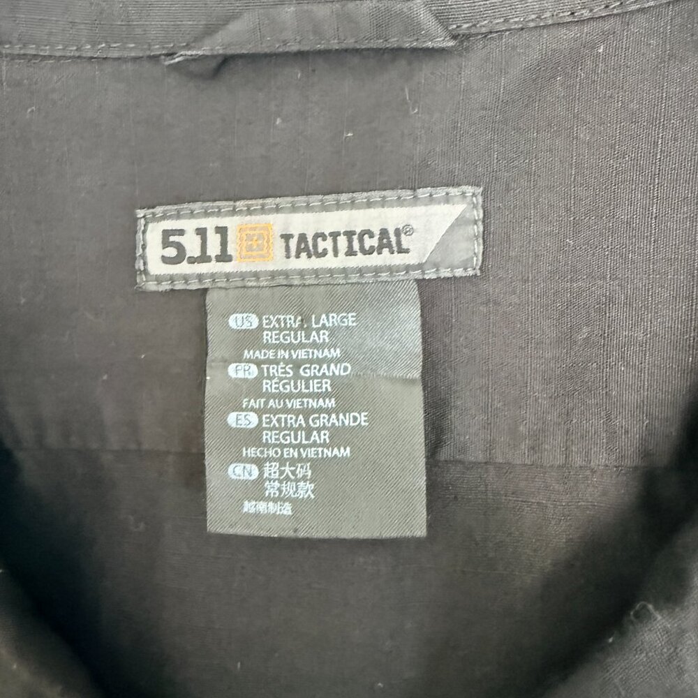 5.11 Tactical Men's Black Long Sleeve Utility Shirt, Size XL - Picture 6 of 7